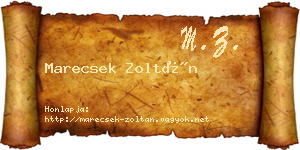 Marecsek Zoltán névjegykártya